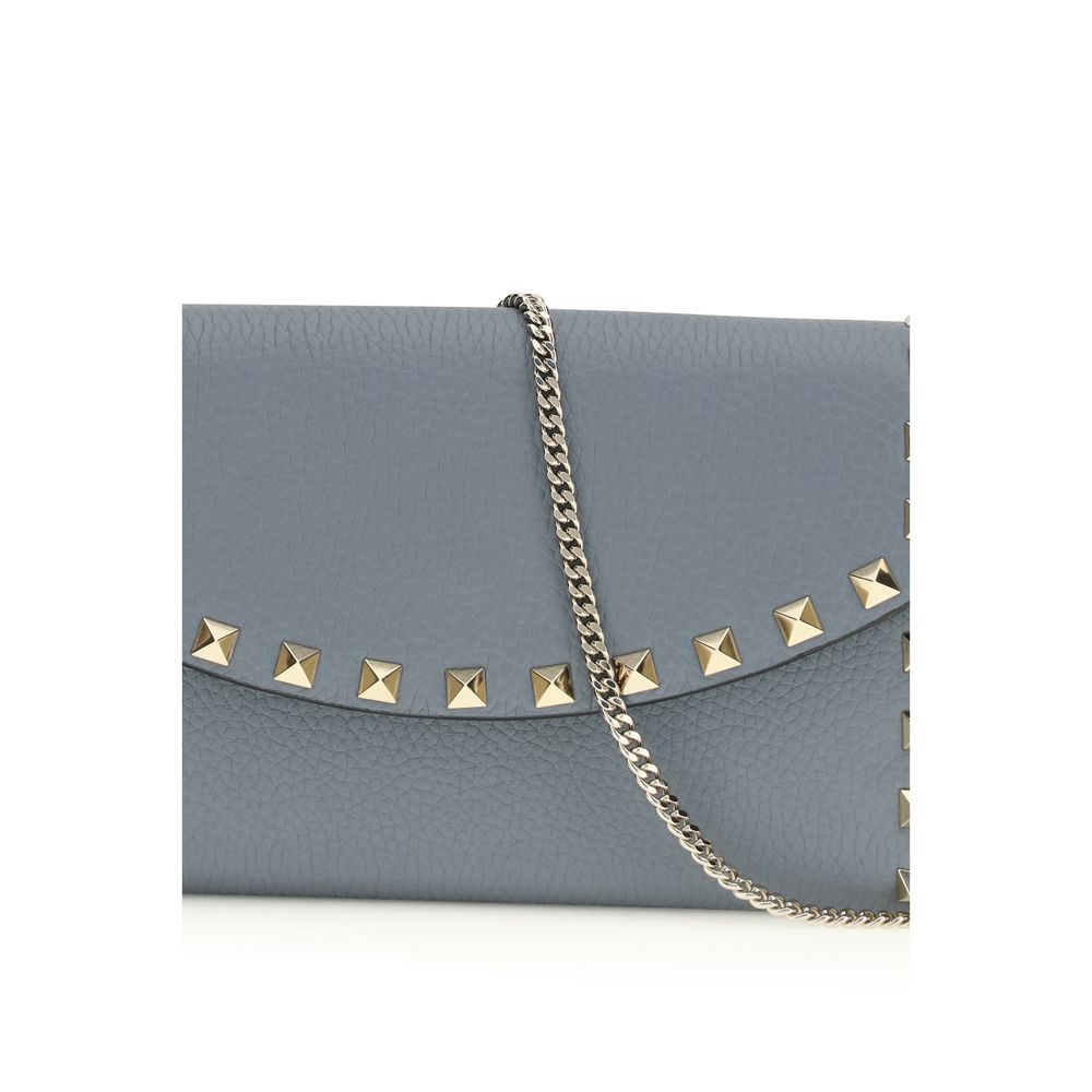 Valentino Garavani Blue Calf Leather Bos Taurus Wallet - ClickThatClicks 