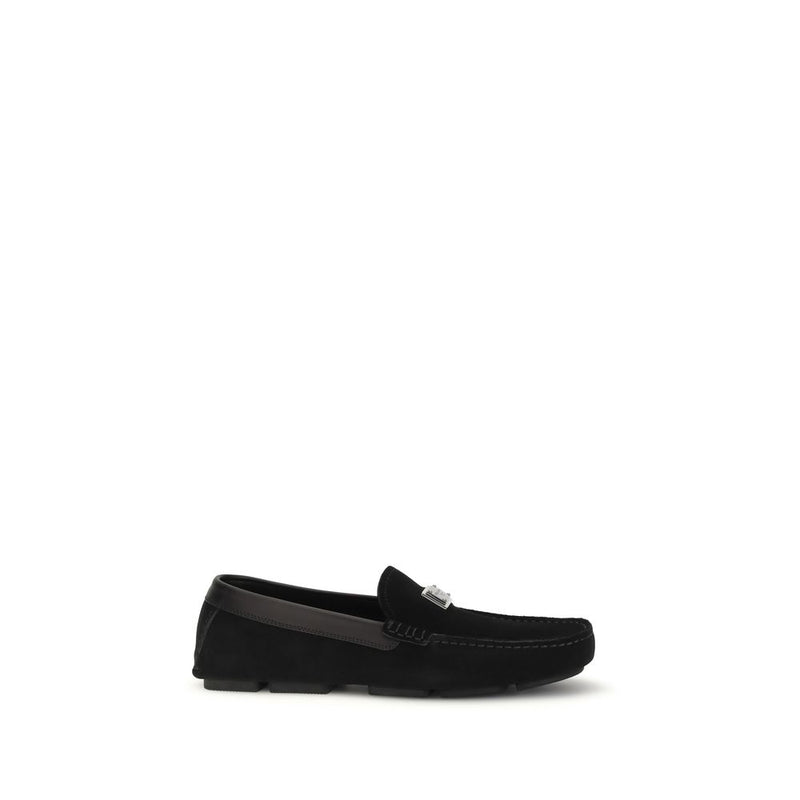 Dolce & Gabbana Black Calf Leather Bos Taurus Slip-On Loafers - ClickThatClicks 