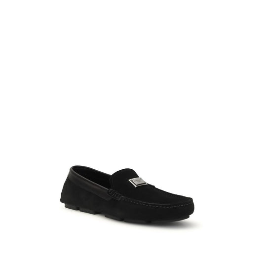 Dolce & Gabbana Black Calf Leather Bos Taurus Slip-On Loafers - ClickThatClicks 
