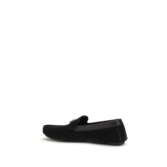 Dolce & Gabbana Black Calf Leather Bos Taurus Slip-On Loafers - ClickThatClicks 