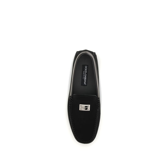 Dolce & Gabbana Black Calf Leather Bos Taurus Slip-On Loafers - ClickThatClicks 