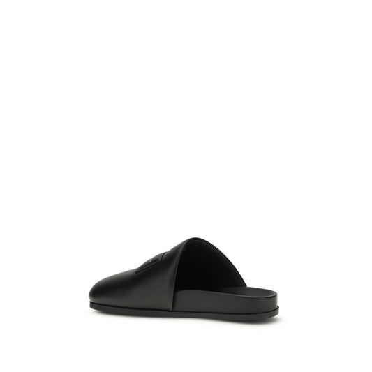 Givenchy Black Calf Leather Bos Taurus Mules - ClickThatClicks 