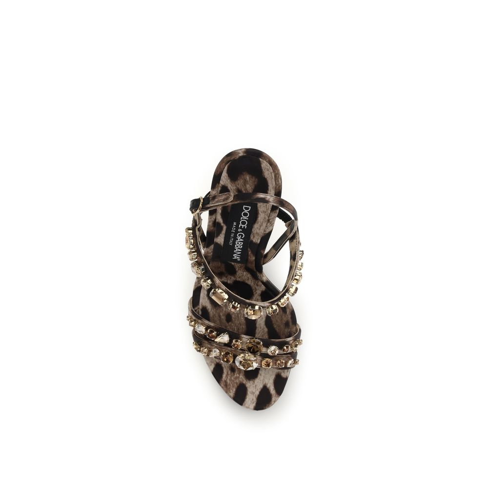 Dolce & Gabbana Brown Fabric Stiletto Heel Sandals - ClickThatClicks 