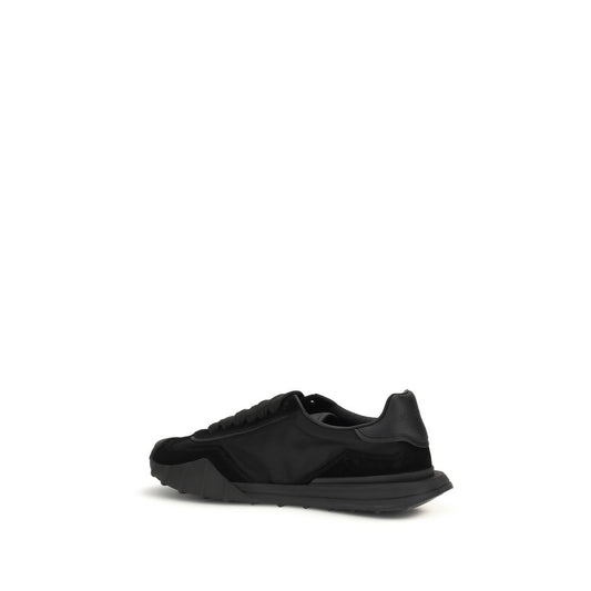 Dolce & Gabbana Black Calf Leather Bos Taurus Athletic Sneakers - ClickThatClicks 