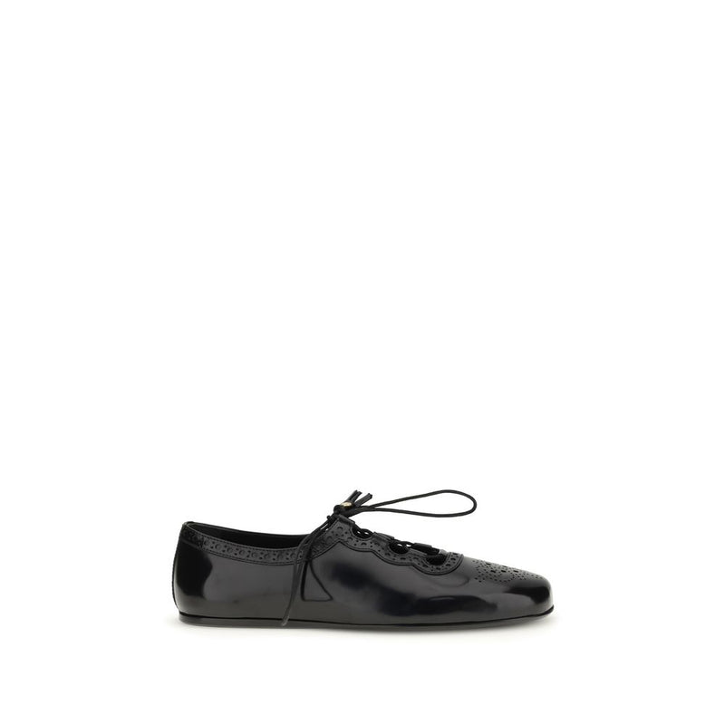 Church's Black Calf Leather Bos Taurus Ballet Flats