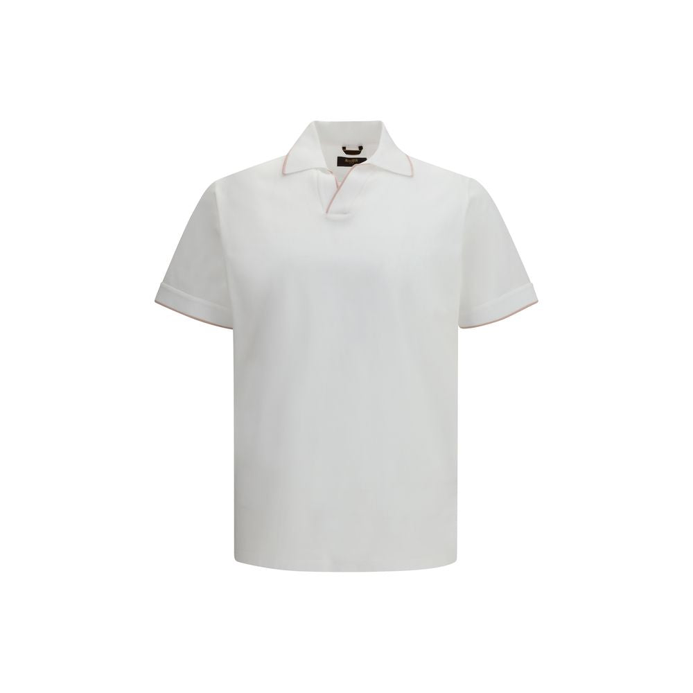 MooRER White Cotton Polo Shirt - ClickThatClicks 