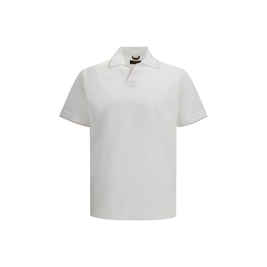MooRER White Cotton Polo Shirt - ClickThatClicks 