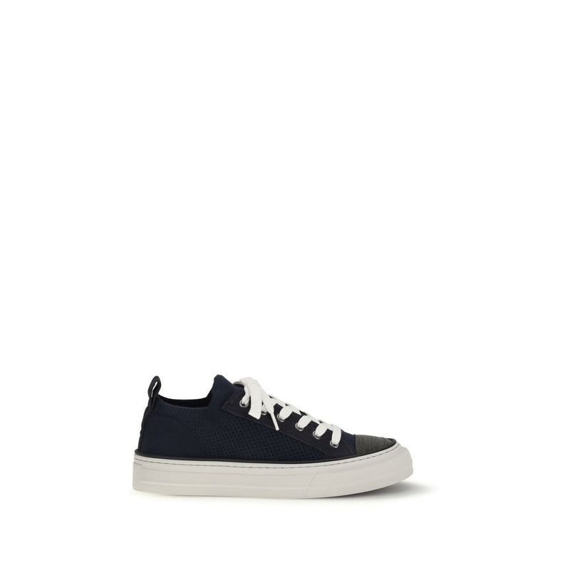 Brunello Cucinelli Black Cotton Low Top Sneakers - ClickThatClicks 