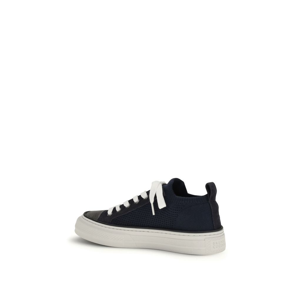 Brunello Cucinelli Black Cotton Low Top Sneakers - ClickThatClicks 