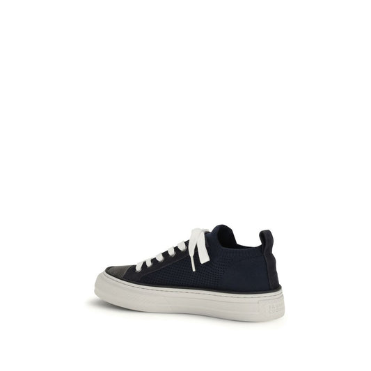 Brunello Cucinelli Black Cotton Low Top Sneakers - ClickThatClicks 