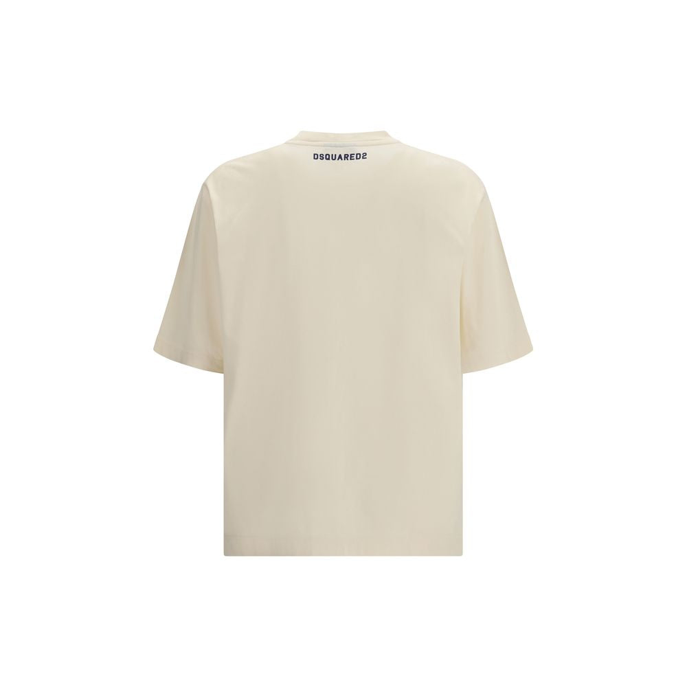 Dsquared² Beige Cotton T-Shirt - ClickThatClicks 