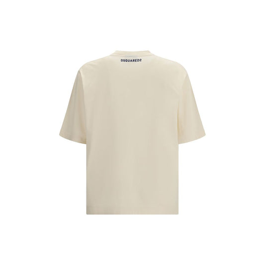 Dsquared² Beige Cotton T-Shirt - ClickThatClicks 