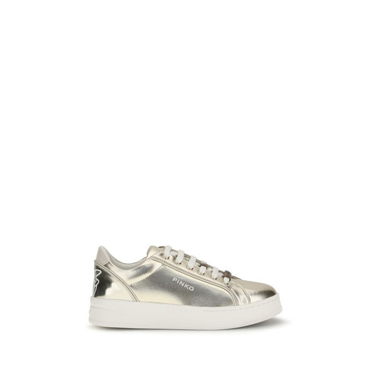 PINKO Gold Calf Leather Bos Taurus Platform Sneakers - ClickThatClicks 