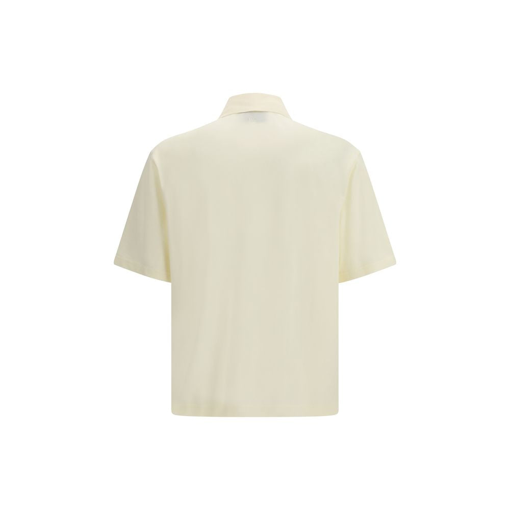 Ami Paris Beige Cotton Polo Shirt - ClickThatClicks 