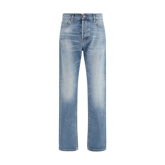 Haikure Blue Cotton Straight-Leg Jeans - ClickThatClicks 