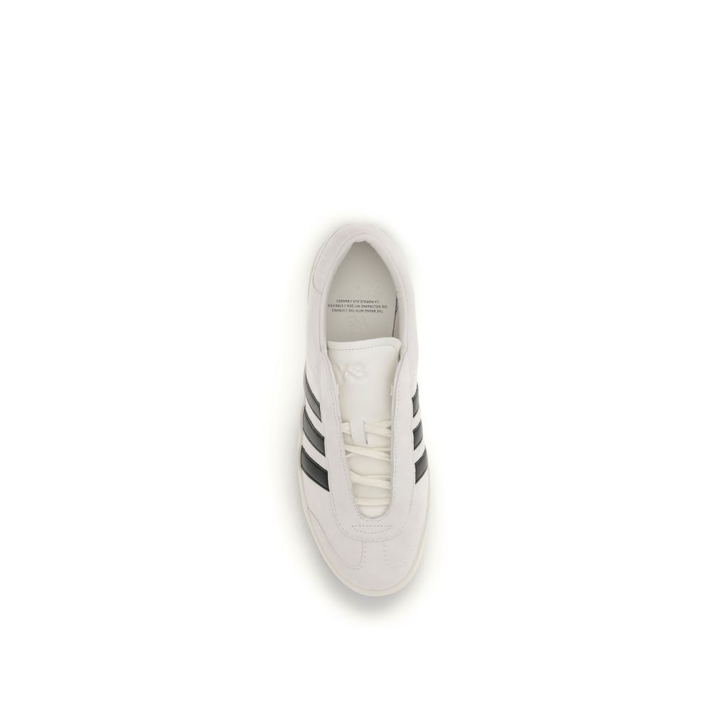 Y-3 Beige Calf Leather Bos Taurus Low Top Sneakers - ClickThatClicks 