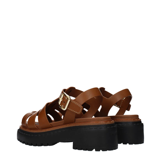 Prada Brown Leather Platform Sandals - ClickThatClicks 