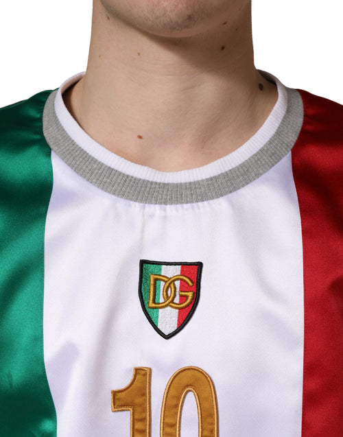 Dolce & Gabbana Multicolor Italia DG Logo Satin Tank T-shirt - ClickThatClicks 