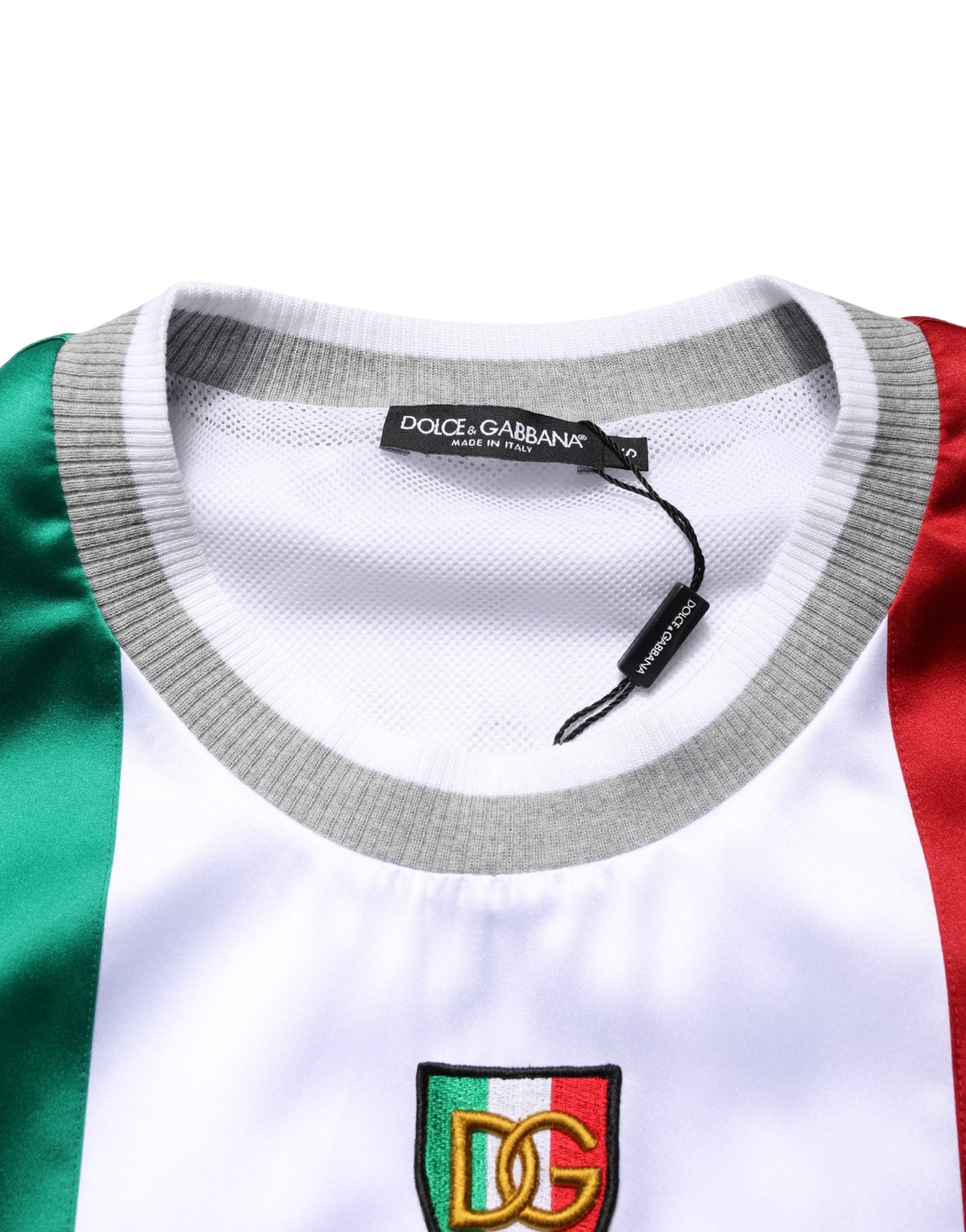 Dolce & Gabbana Multicolor Italia DG Logo Satin Tank T-shirt - ClickThatClicks 
