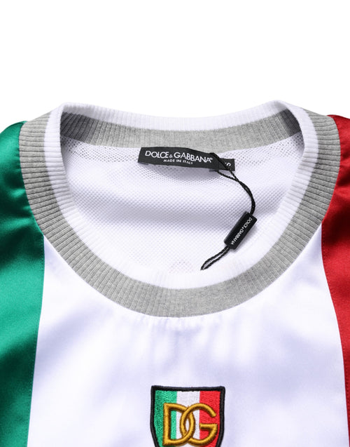 Dolce & Gabbana Multicolor Italia DG Logo Satin Tank T-shirt - ClickThatClicks 