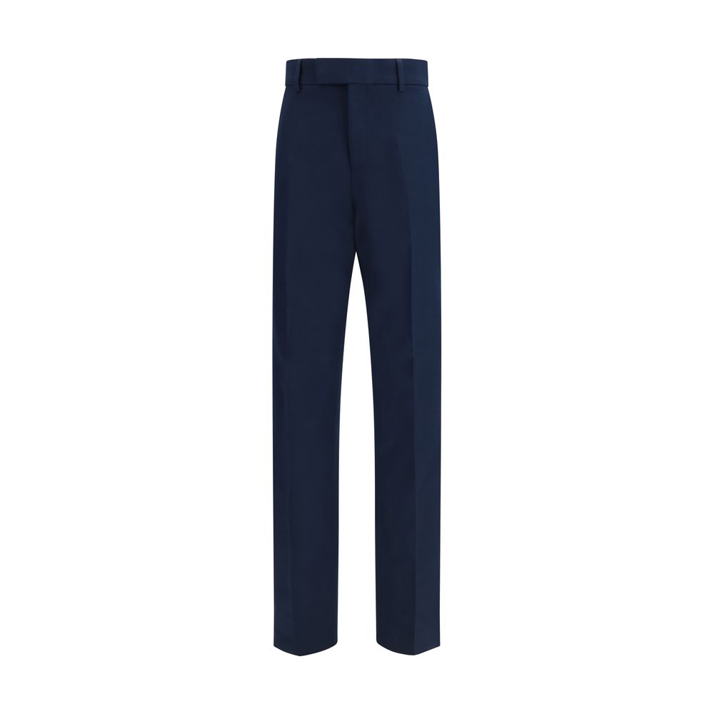 Ferragamo Blue Cotton Chino Pants - ClickThatClicks 