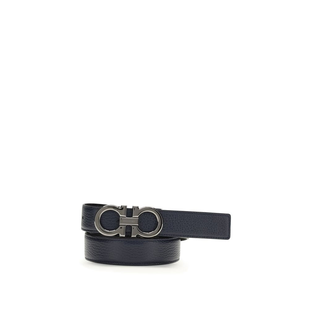 Ferragamo Blue Calf Leather Bos Taurus Regular Belt - ClickThatClicks 