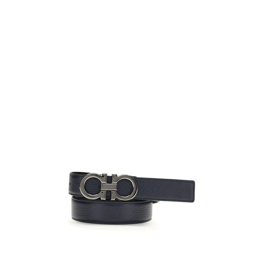 Ferragamo Blue Calf Leather Bos Taurus Regular Belt - ClickThatClicks 