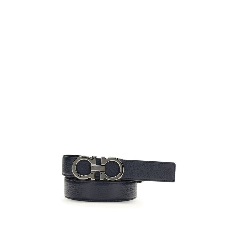Ferragamo Blue Calf Leather Bos Taurus Regular Belt - ClickThatClicks 