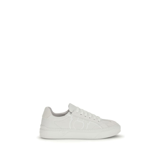 Ferragamo White Calf Leather Bos Taurus Sneakers - ClickThatClicks 