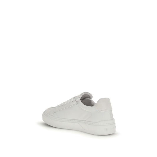 Ferragamo White Calf Leather Bos Taurus Sneakers - ClickThatClicks 