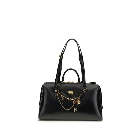 Dolce & Gabbana Black Calf Leather Bos Taurus Shoulder Bag - ClickThatClicks 