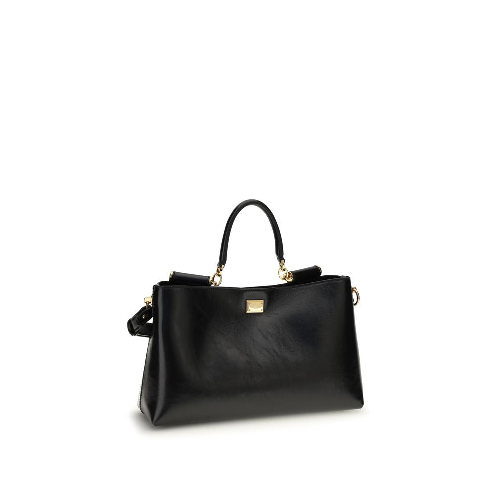 Dolce & Gabbana Black Calf Leather Bos Taurus Shoulder Bag - ClickThatClicks 
