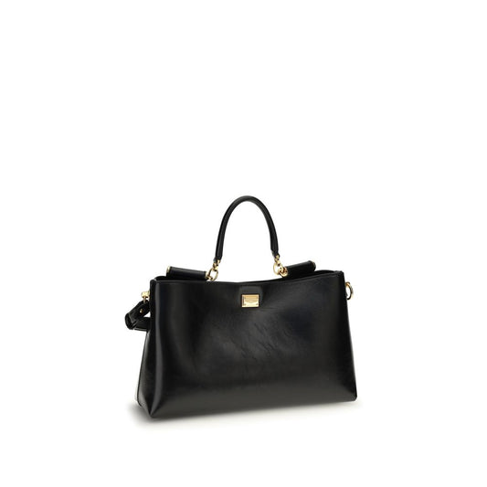 Dolce & Gabbana Black Calf Leather Bos Taurus Shoulder Bag - ClickThatClicks 
