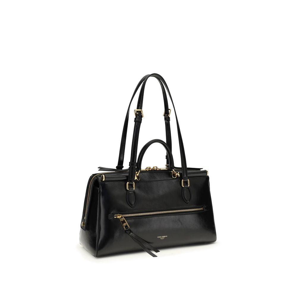 Dolce & Gabbana Black Calf Leather Bos Taurus Shoulder Bag - ClickThatClicks 