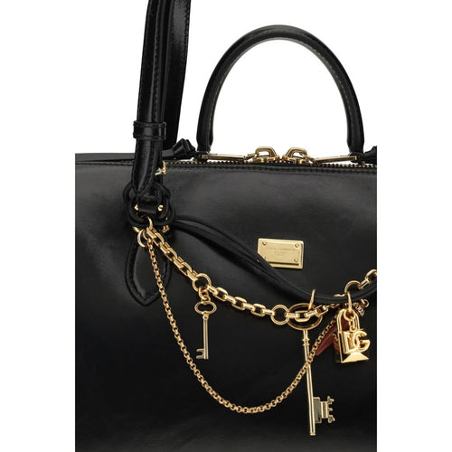 Dolce & Gabbana Black Calf Leather Bos Taurus Shoulder Bag - ClickThatClicks 