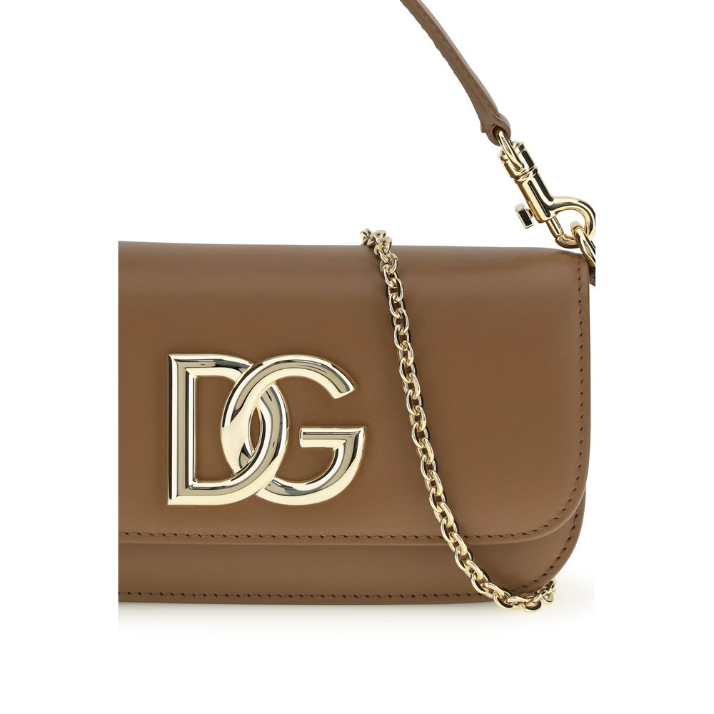 Dolce & Gabbana Brown Calf Leather Bos Taurus Shoulder Bag - ClickThatClicks 
