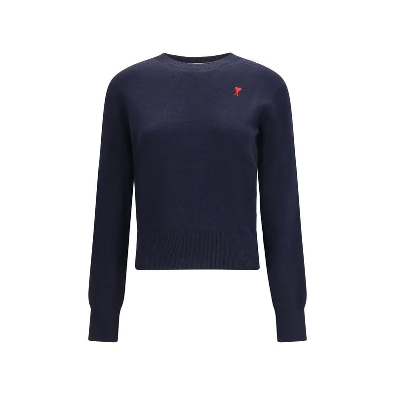 Ami Paris Blue Merino Wool Sweatshirt - ClickThatClicks 