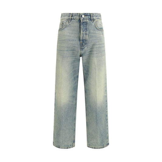 Haikure Blue Cotton Straight-Leg Jeans - ClickThatClicks 