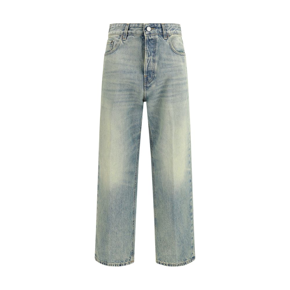 Haikure Blue Cotton Straight-Leg Jeans - ClickThatClicks 