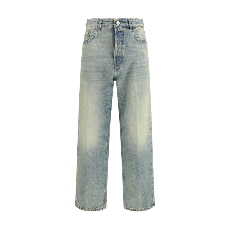 Haikure Blue Cotton Straight-Leg Jeans - ClickThatClicks 