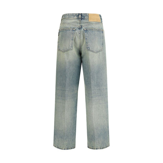 Haikure Blue Cotton Straight-Leg Jeans - ClickThatClicks 