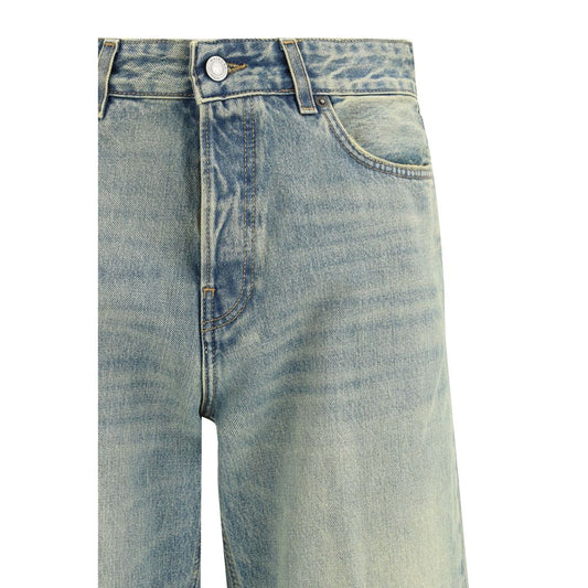 Haikure Blue Cotton Straight-Leg Jeans - ClickThatClicks 