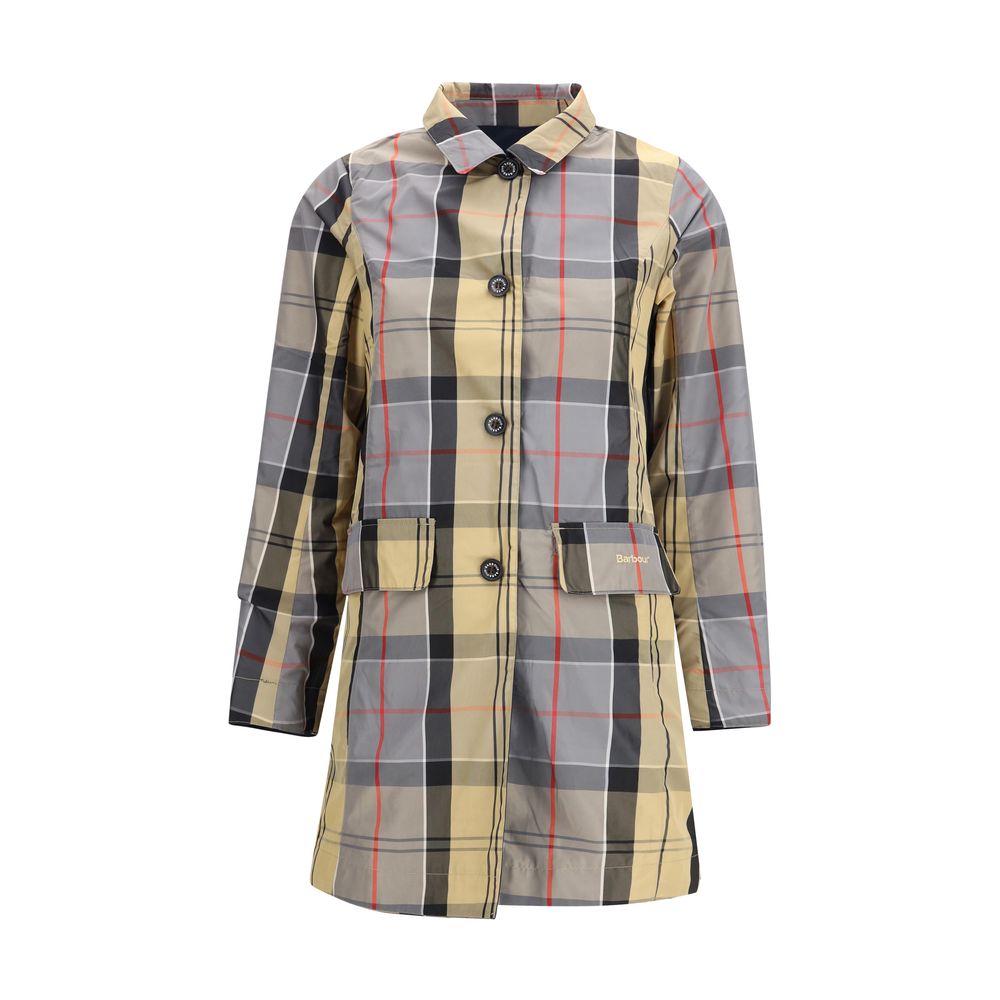 Barbour Blue Polyester Trench Coat - ClickThatClicks 