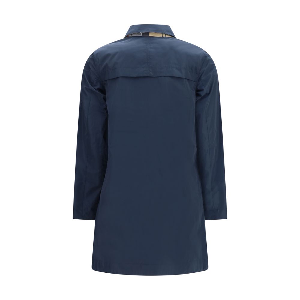 Barbour Blue Polyester Trench Coat - ClickThatClicks 