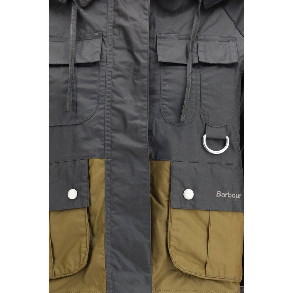 Barbour Black Cotton Full-Length Jacket - ClickThatClicks 