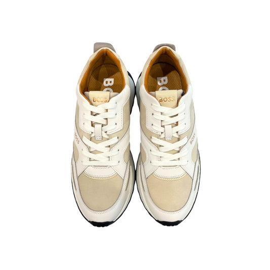 Hugo Boss White Leather Men Sneaker - ClickThatClicks 