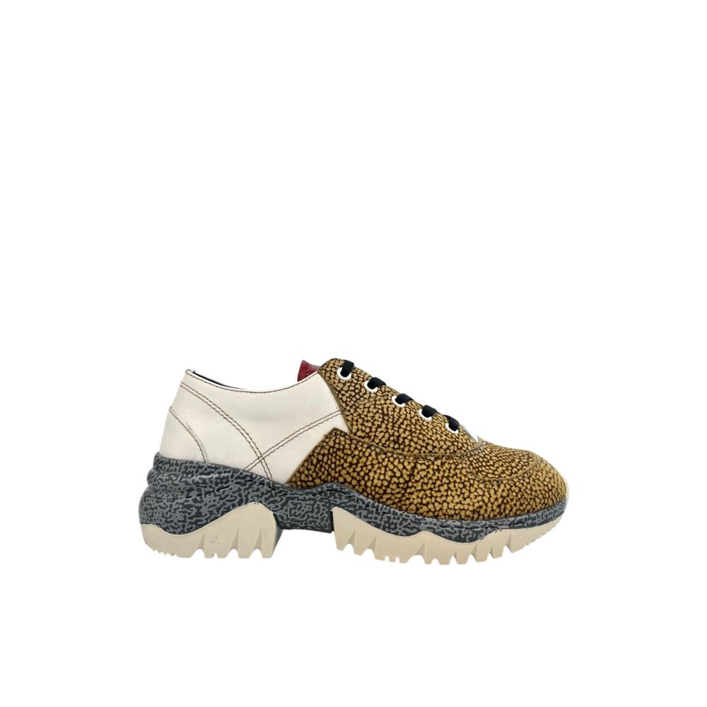Borbonese Beige Leather Women Sneaker - ClickThatClicks 