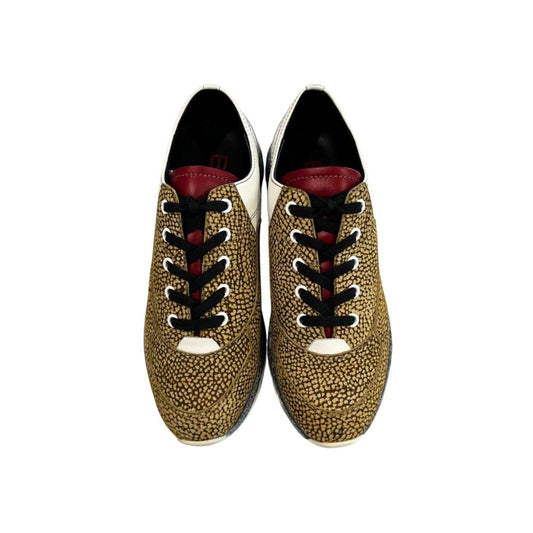 Borbonese Beige Leather Women Sneaker - ClickThatClicks 