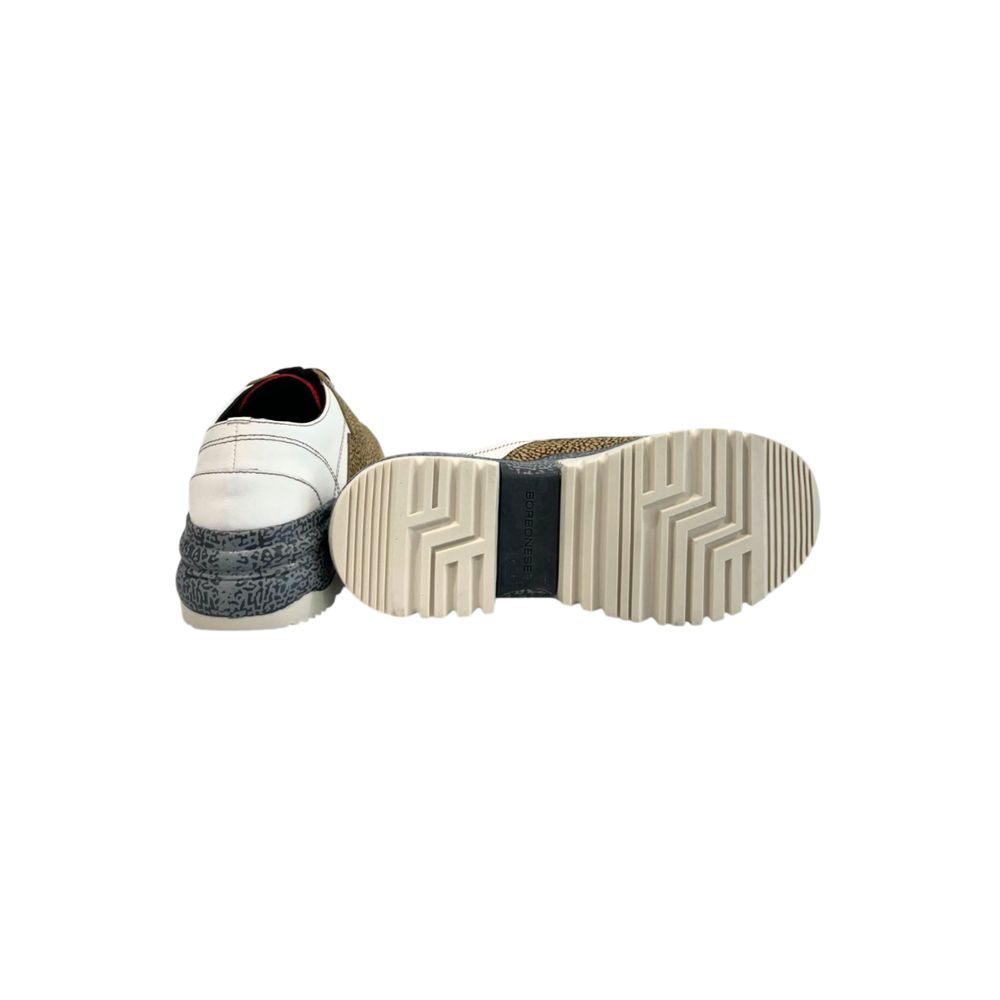 Borbonese Beige Leather Women Sneaker - ClickThatClicks 