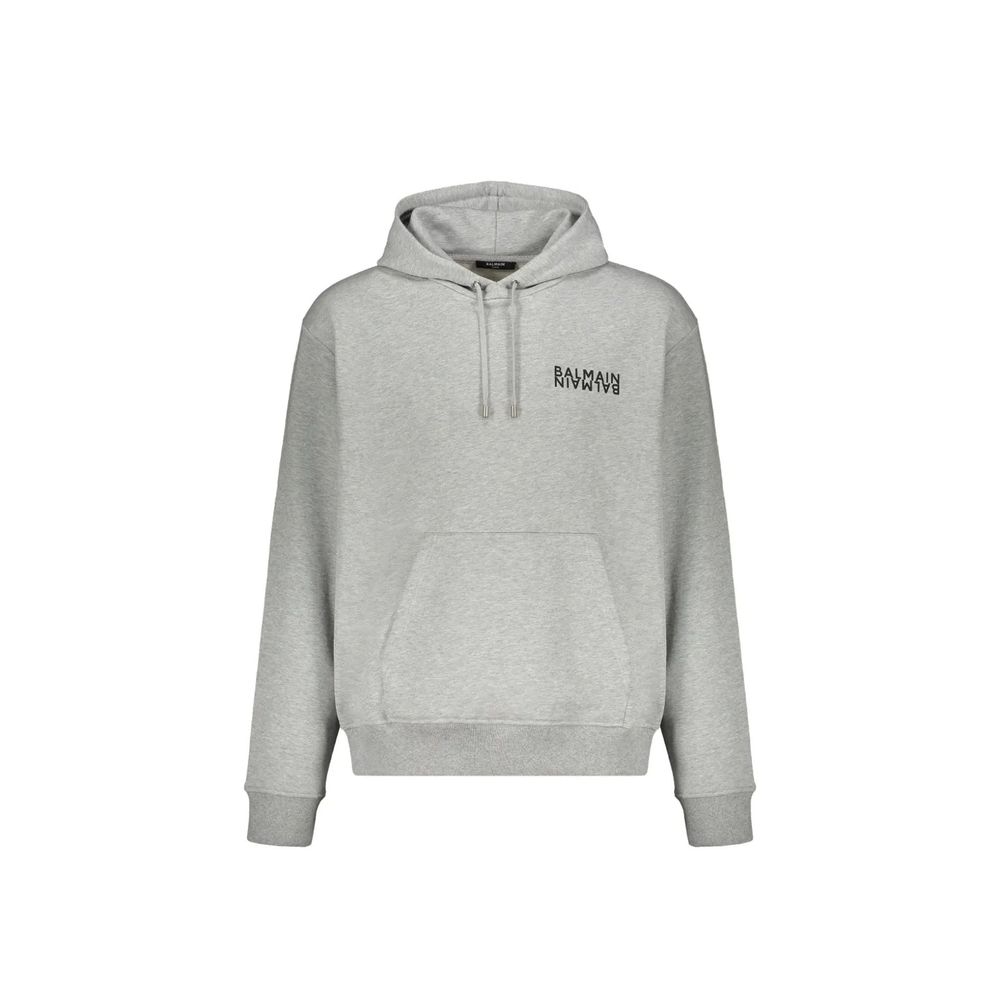Balmain Gray Cotton Hoodie - ClickThatClicks 